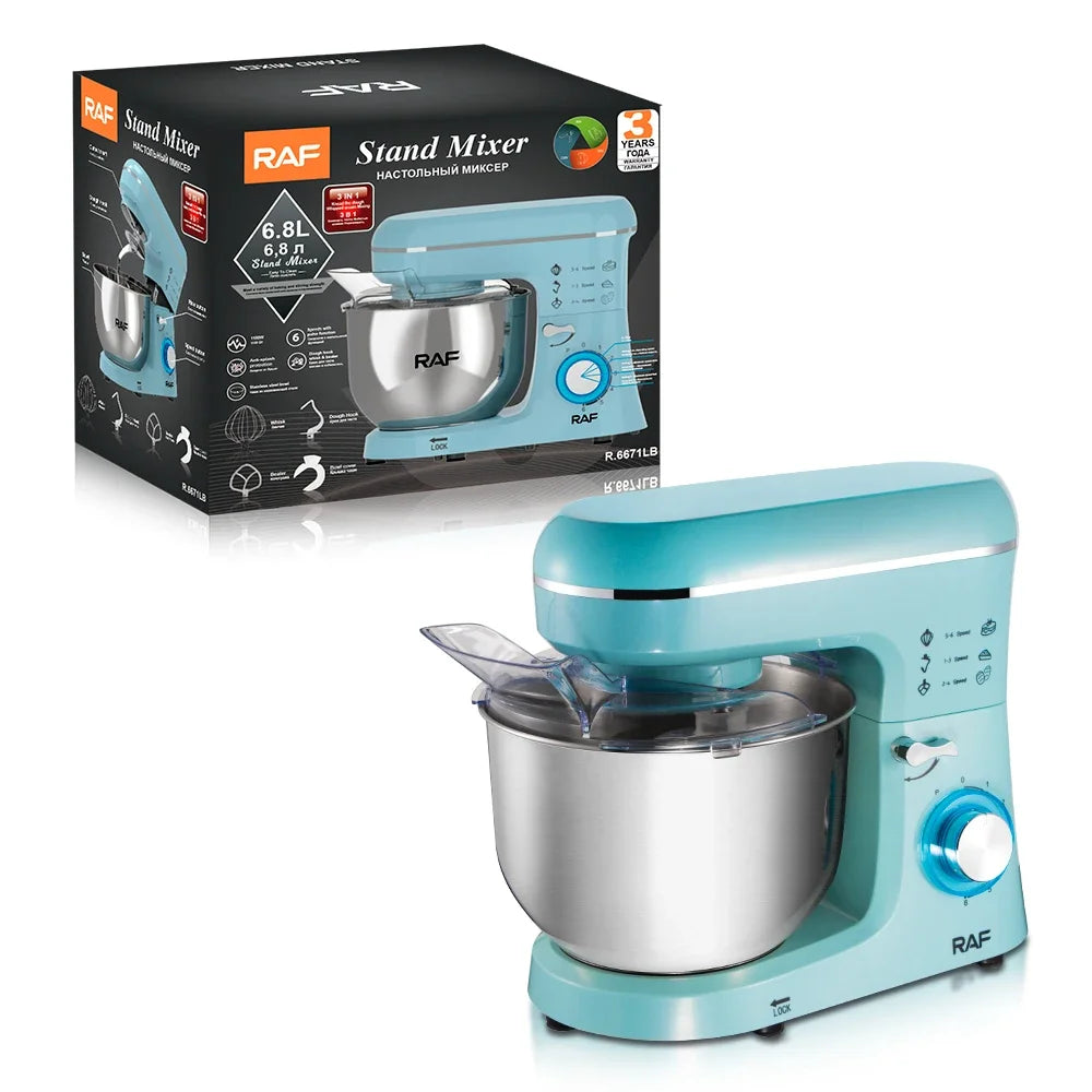 Multifunction 6.8L Kitchen Standing Cake Mixer Bakery Dough Kneading Machines Bread Dough Stand Food Mixer For Baking