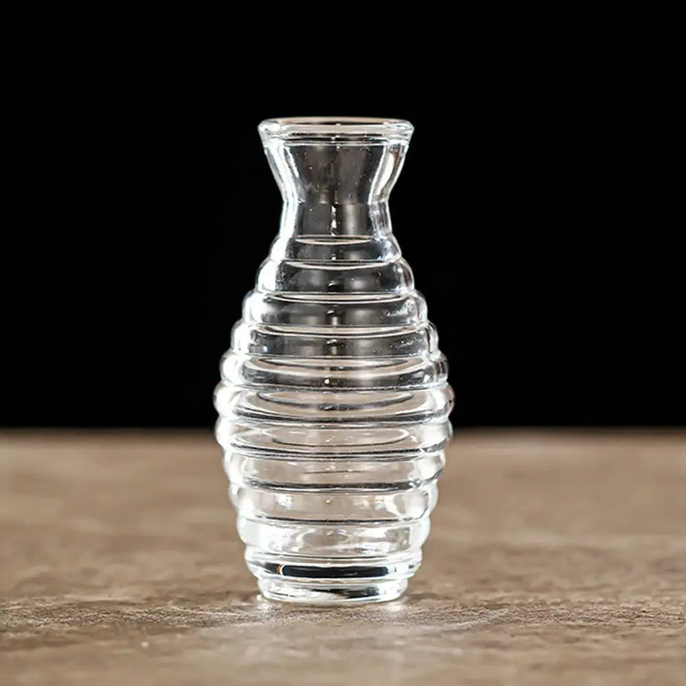 Vintage Relief Vase INS Mini Glass Vase Transparent Hydroponic Plant Vase Desktop Ornaments Wedding Party Supplies Home Decor