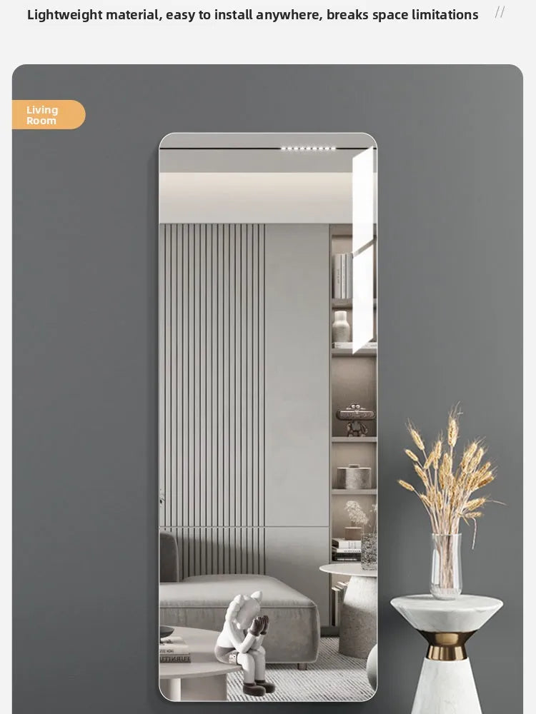 Acrylic Full Body Mirror Wall Stier Self Adhesive Bedroom Dormi Clothing Mirror eup Decorative Silver Mirror Surface