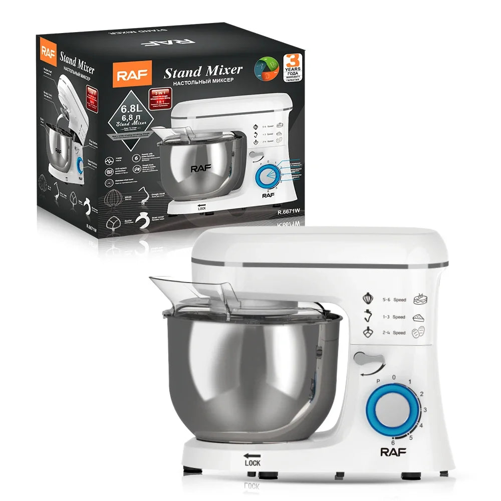 Multifunction 6.8L Kitchen Standing Cake Mixer Bakery Dough Kneading Machines Bread Dough Stand Food Mixer For Baking