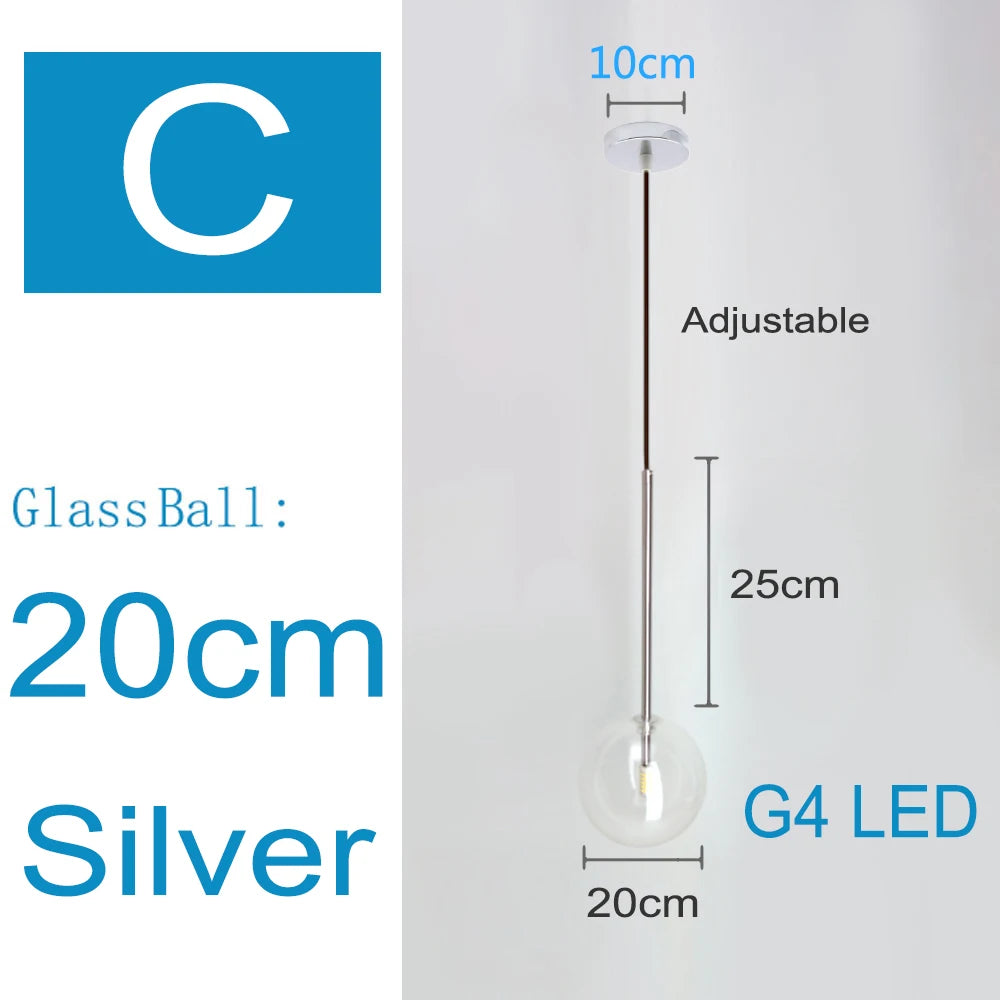 Nordic Pendant Lamps Clear Glass Modern Hanging Lights Bedroom Bedside Vintage Lustre for Kitchen Island Living Room Home Decor