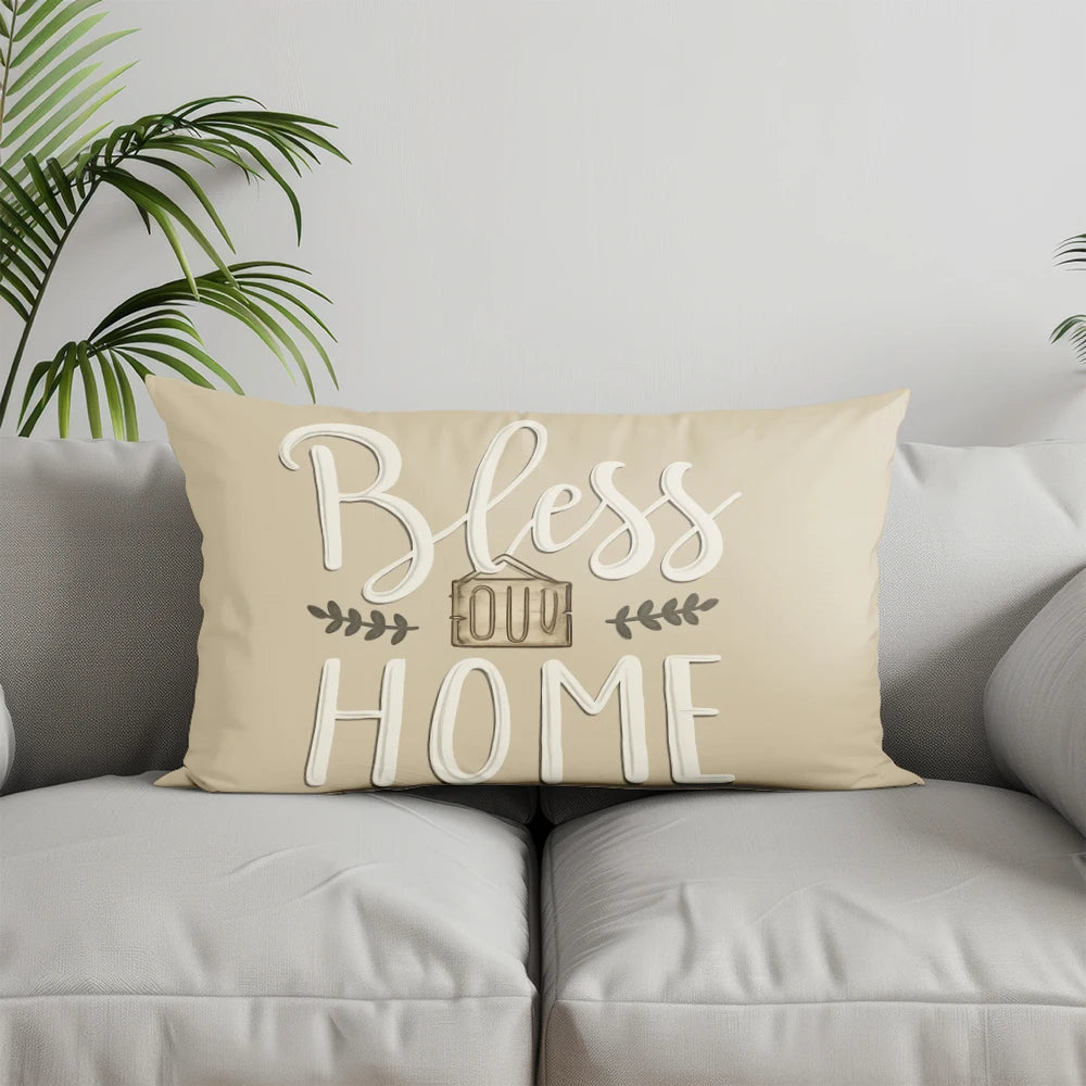 Home Decor Home Sweet Home Throw Pillow Suitable For Sofa Bedroom Car Pillow Cover Cushion Rectangular Back Cushion