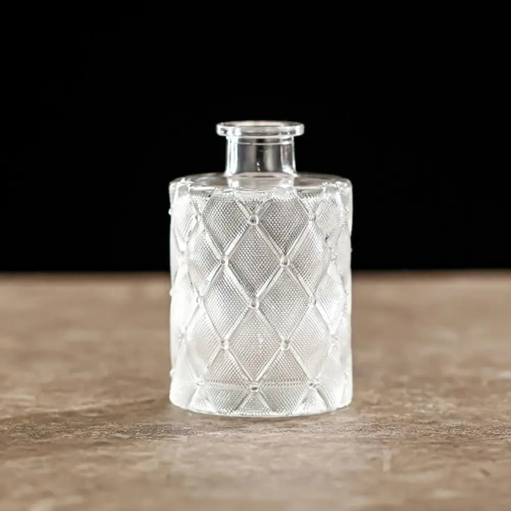 Vintage Relief Vase INS Mini Glass Vase Transparent Hydroponic Plant Vase Desktop Ornaments Wedding Party Supplies Home Decor