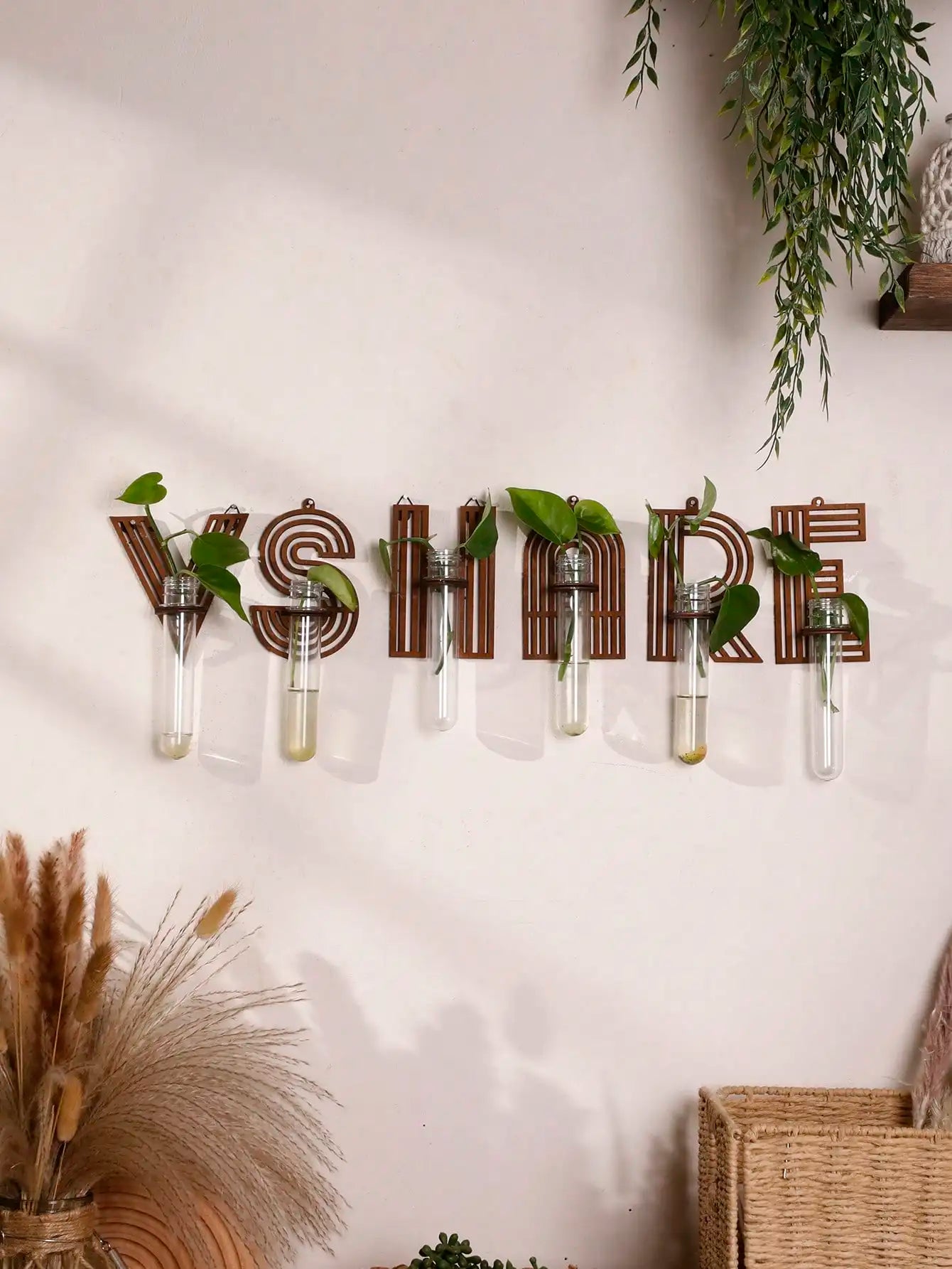 A-Z Alphabet Plant Propagation Stations ，With Wooden Stand，26styles DIY Plant Propagation Tubes， Plant Lover Hydroponics Decor