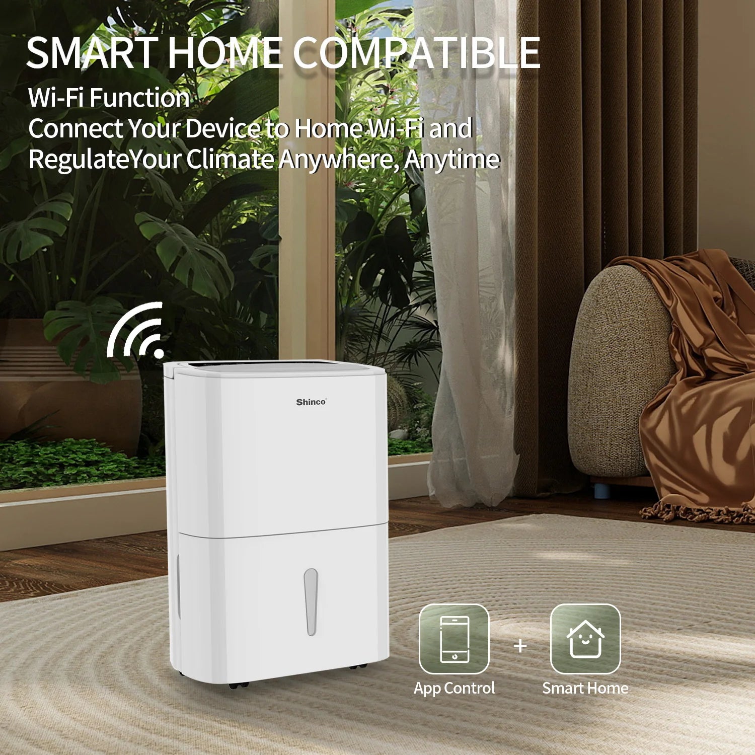 Shinco 150 Pints Energy Star Dehumidifier with WIFI for Large Spaces up to 7,000 Sq.Ft Built-in Pump, 1.85 Gallon Water Tank