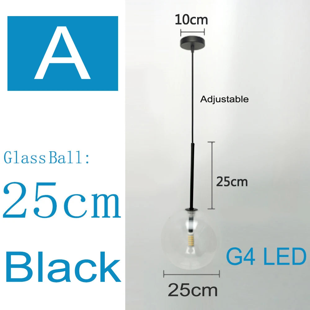 Nordic Pendant Lamps Clear Glass Modern Hanging Lights Bedroom Bedside Vintage Lustre for Kitchen Island Living Room Home Decor