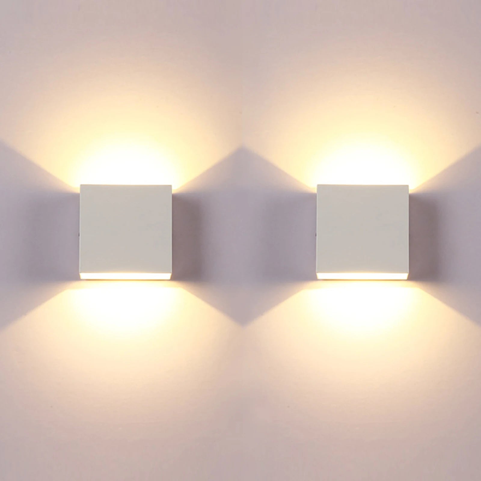 LED Wall Sconces 6W Modern Indoor Wall Lamp, White Up Down Wall Mount Lights for Living Room Hallway Bedroom Decor