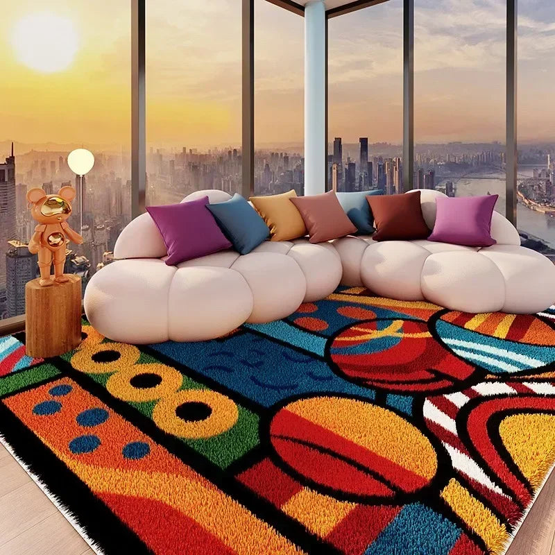 VIKAMA Carpet for Living Room Colorful Large Area Cartoon Bedroom Bedside Plush Rugs Cute IG Sofa Coffee Table Floor Mats