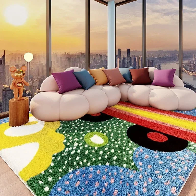 VIKAMA Carpet for Living Room Colorful Large Area Cartoon Bedroom Bedside Plush Rugs Cute IG Sofa Coffee Table Floor Mats