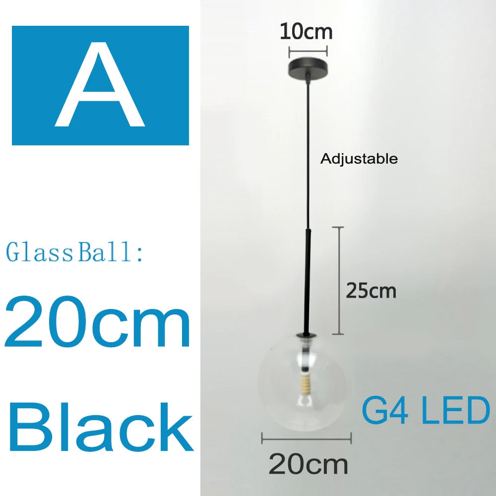 Nordic Pendant Lamps Clear Glass Modern Hanging Lights Bedroom Bedside Vintage Lustre for Kitchen Island Living Room Home Decor