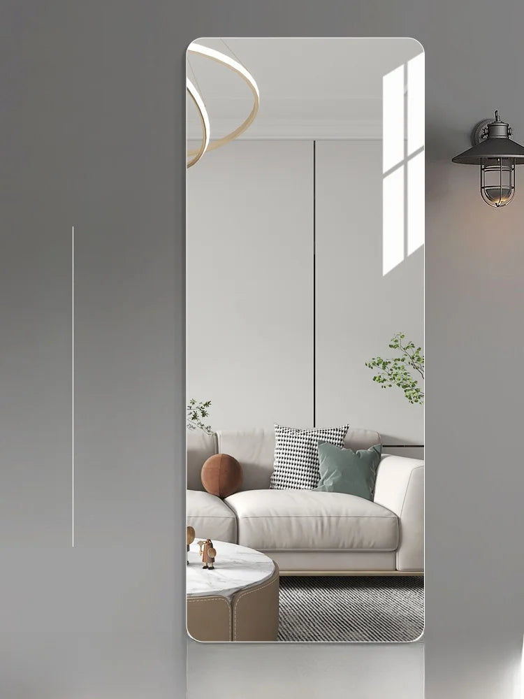 Acrylic Full Body Mirror Wall Stier Self Adhesive Bedroom Dormi Clothing Mirror eup Decorative Silver Mirror Surface
