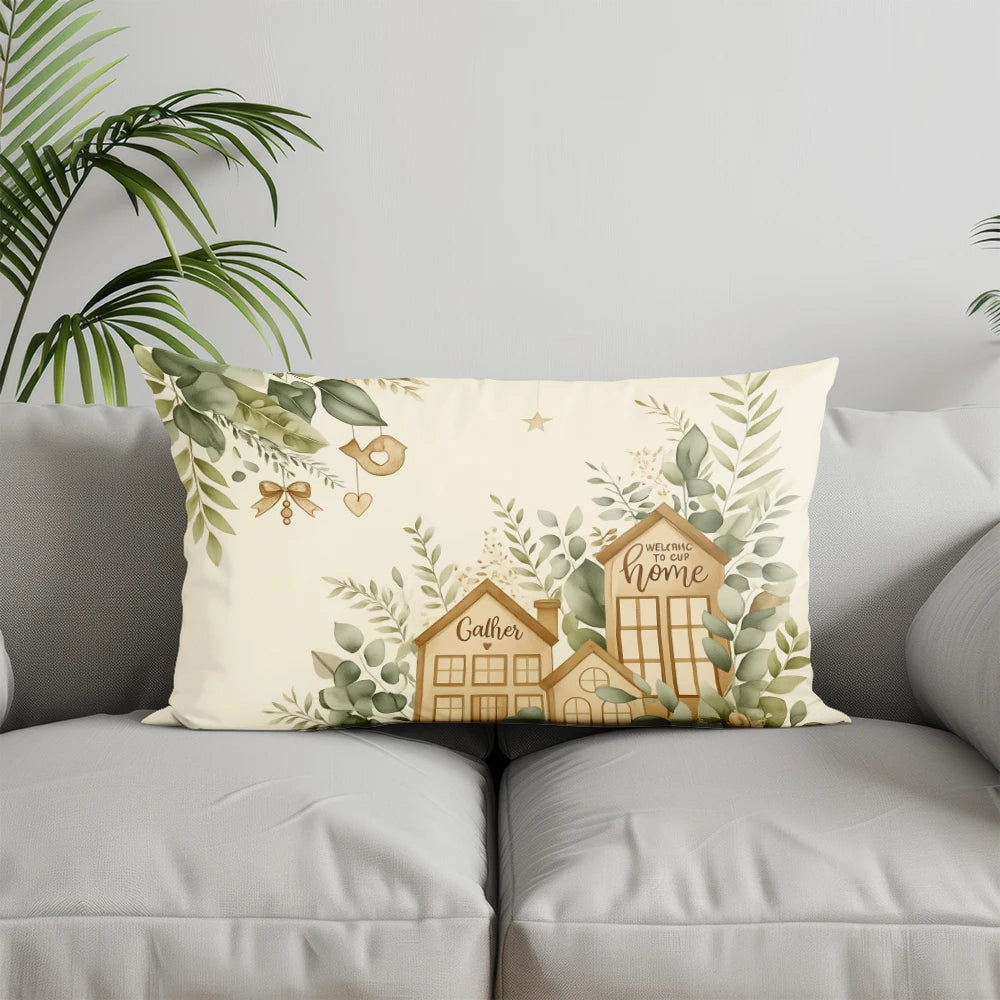 Home Decor Home Sweet Home Throw Pillow Suitable For Sofa Bedroom Car Pillow Cover Cushion Rectangular Back Cushion