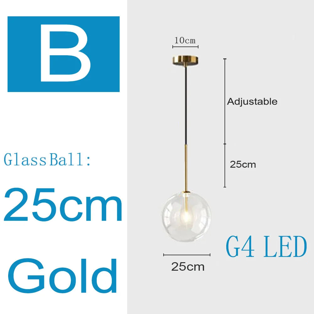 Nordic Pendant Lamps Clear Glass Modern Hanging Lights Bedroom Bedside Vintage Lustre for Kitchen Island Living Room Home Decor