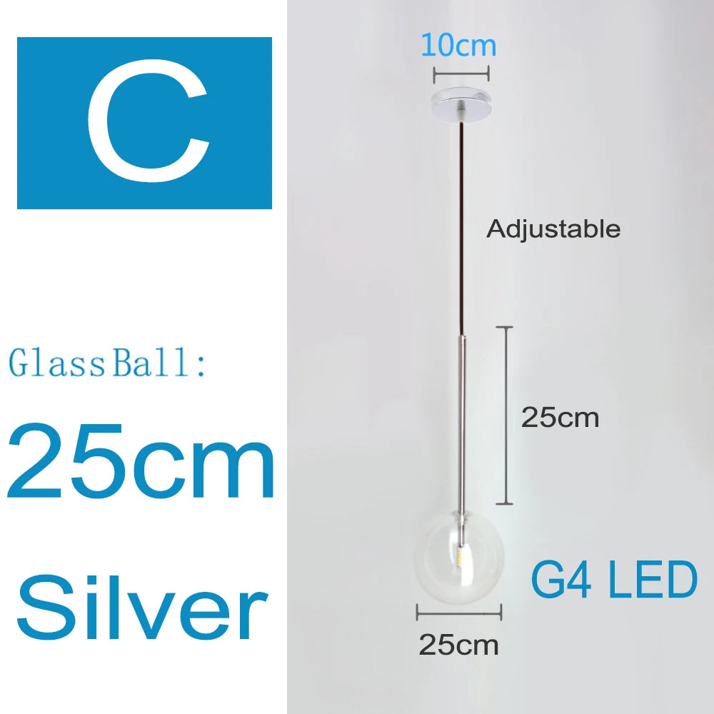 Nordic Pendant Lamps Clear Glass Modern Hanging Lights Bedroom Bedside Vintage Lustre for Kitchen Island Living Room Home Decor