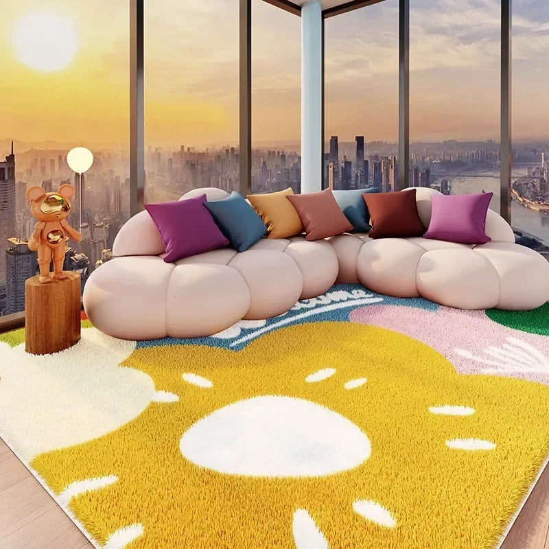 VIKAMA Carpet for Living Room Colorful Large Area Cartoon Bedroom Bedside Plush Rugs Cute IG Sofa Coffee Table Floor Mats