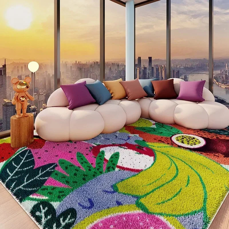 VIKAMA Carpet for Living Room Colorful Large Area Cartoon Bedroom Bedside Plush Rugs Cute IG Sofa Coffee Table Floor Mats