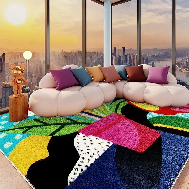 VIKAMA Carpet for Living Room Colorful Large Area Cartoon Bedroom Bedside Plush Rugs Cute IG Sofa Coffee Table Floor Mats