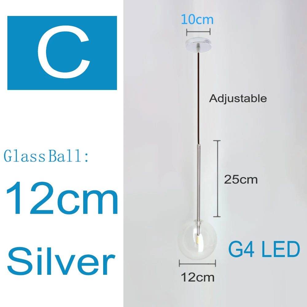 Nordic Pendant Lamps Clear Glass Modern Hanging Lights Bedroom Bedside Vintage Lustre for Kitchen Island Living Room Home Decor